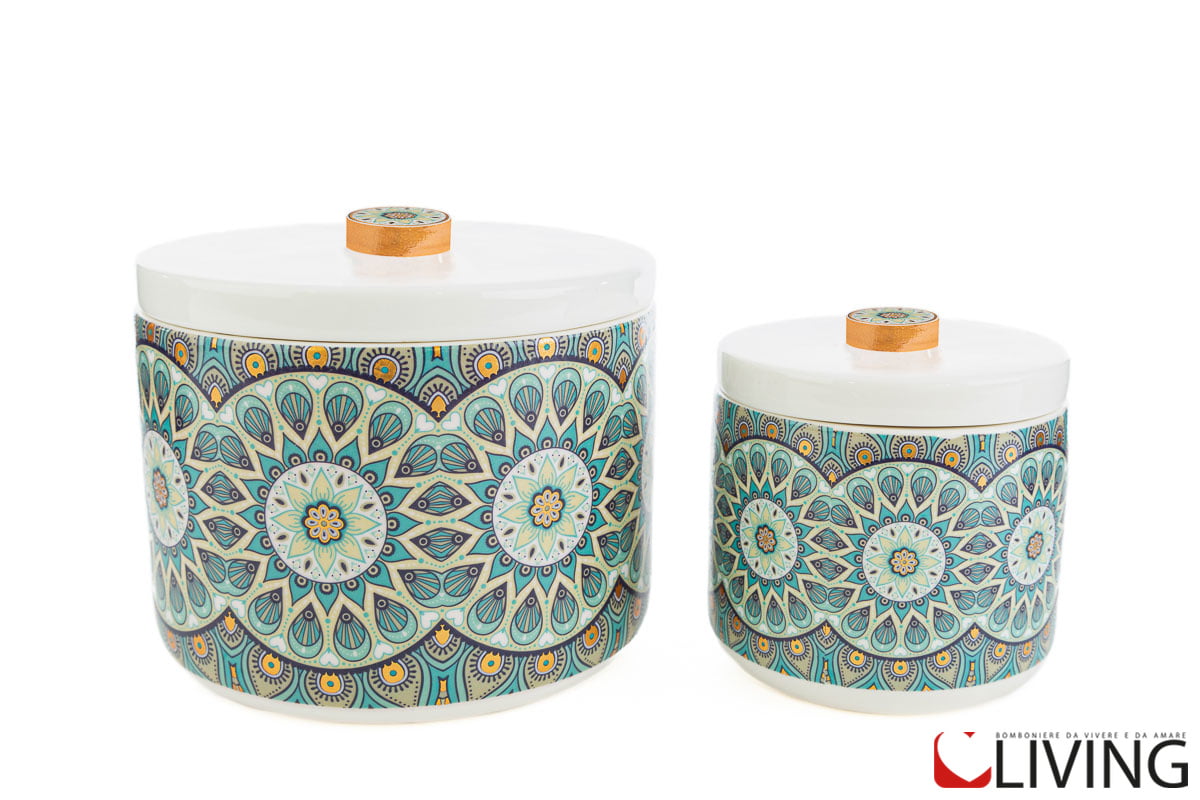 Scatola porcellana decoro linea cashmere - immagine 3