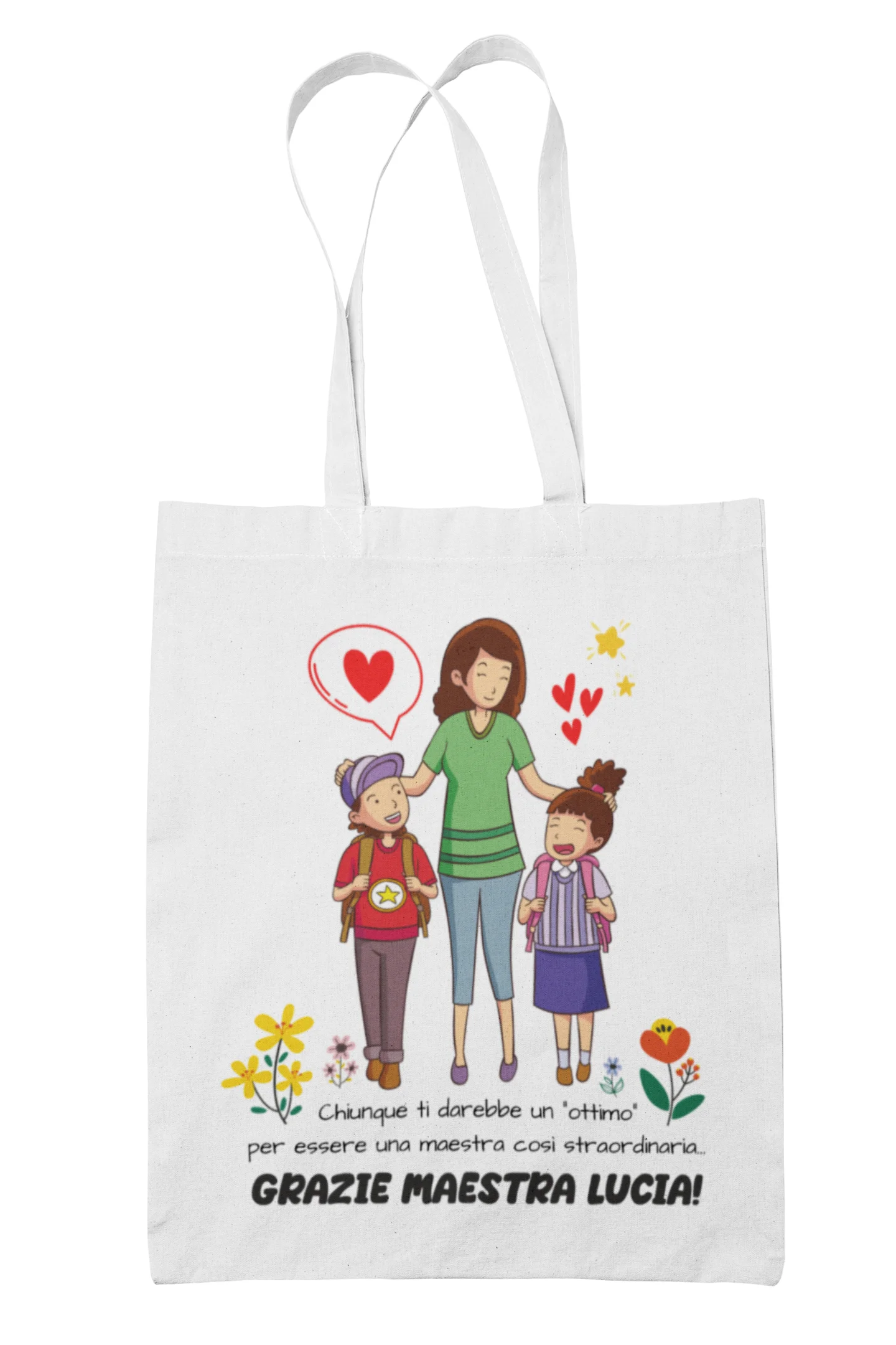 Shopping Bag Maestra Personalizzabile con Nome maestra, Nomi Alunni e Classe Grazie Maestra Regalo Maestra fine Anno