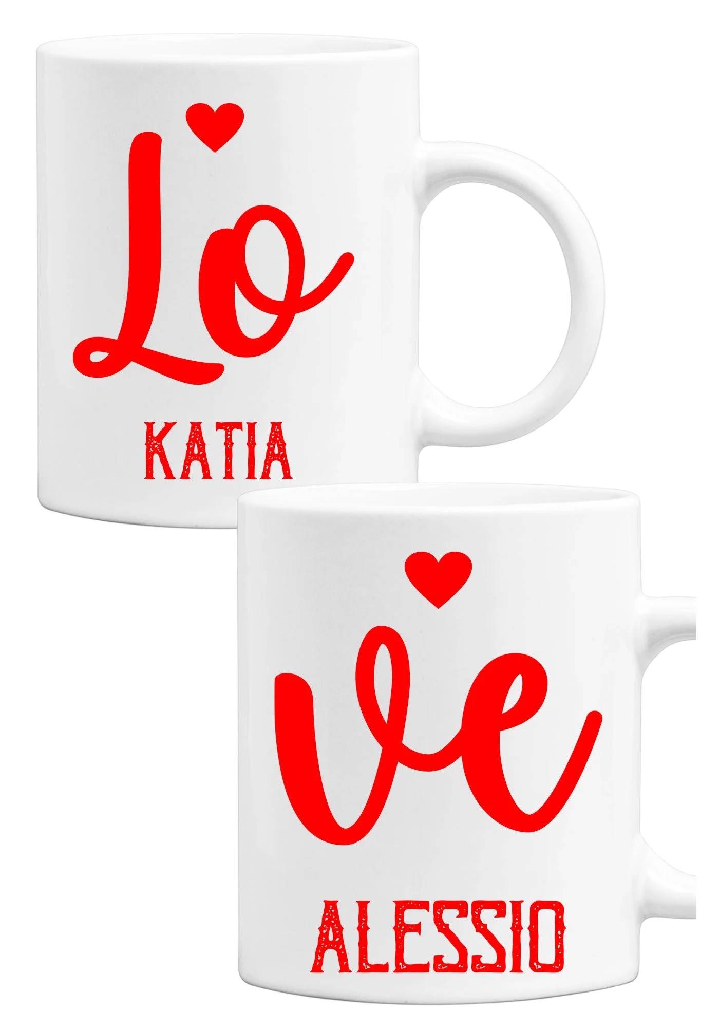 Coppia Tazze Mug Sanvalentino Personalizzabile Love Personalizza con nome Amore Innamorati Fidanzati Regalo Lui e Lei