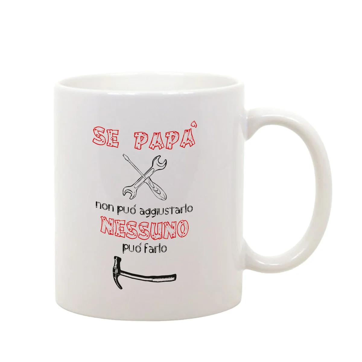 Tazza Mug in Ceramica Festa del Papà se papà non può aggiustarlo nessuno può farlo – happy father’s day – idea regalo