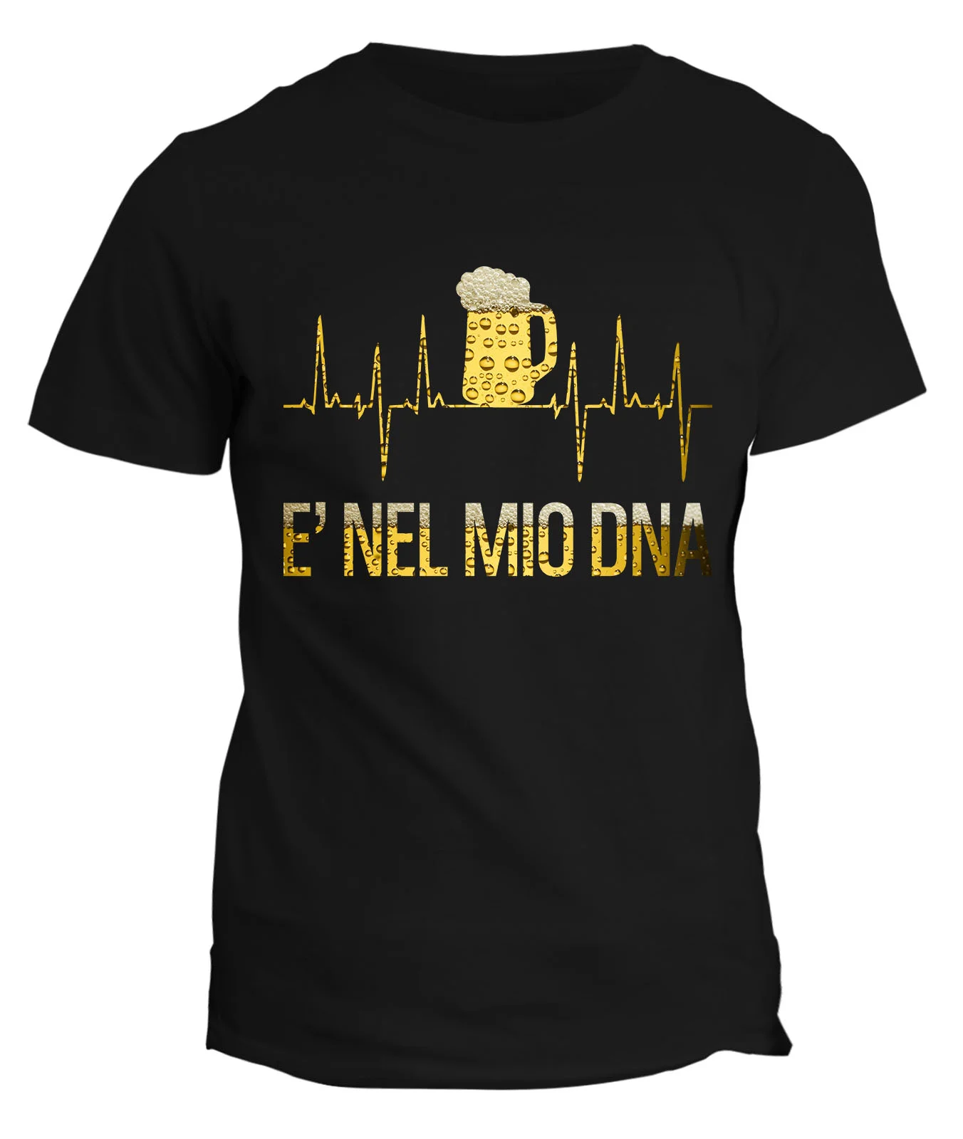 Tshirt birra divertente ecg birra – elettrocardiogramma birra è nel mio dna – maglietta divertente uomo donna – idea regalo originale