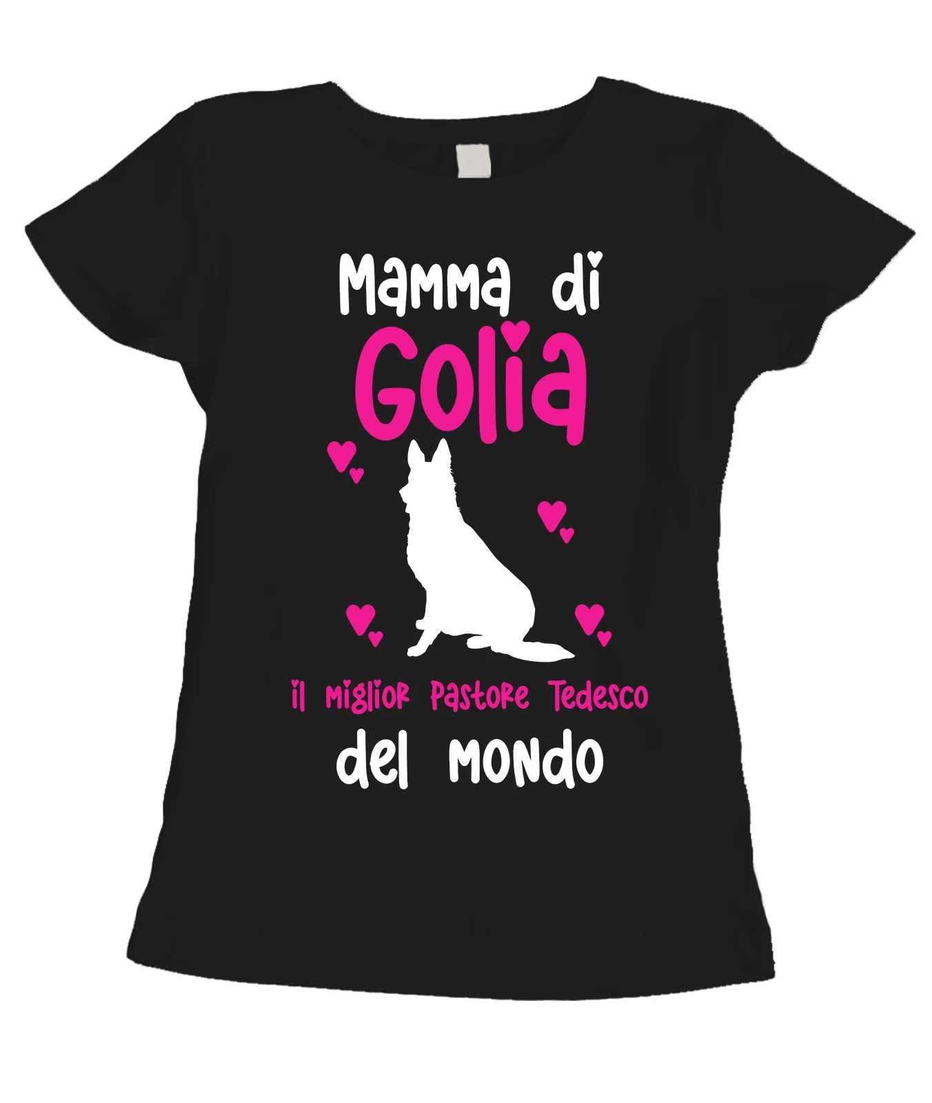 Maglietta Donna PERSONALIZZABILE Mamma del miglior Pastore Tedesco del Mondo PERSONALIZZA COL NOME DEL TUO CANE T-Shirt divertenti donna