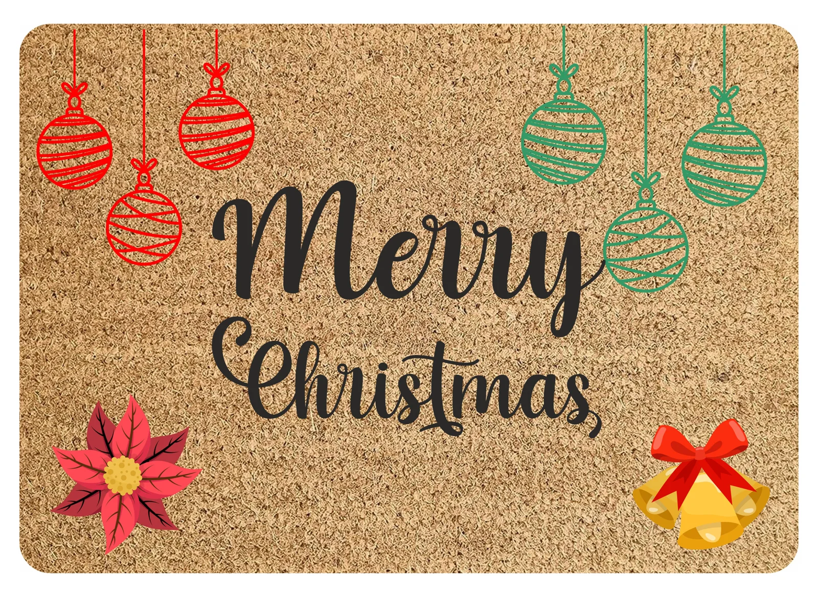 Tappeto Zerbino Natale Natalizio Merry Christmas Ingresso Casa Regalo Natale 60×40 cm