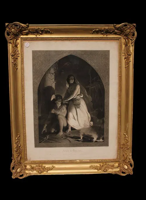 Stampa francese della seconda metà del 1800 Raffigurante Atala di Chateaubriand