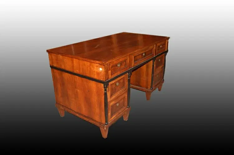 Scrivania italiana di inizio 1800 stile Impero in legno di noce - immagine 2