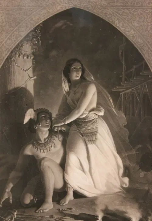 Stampa francese della seconda metà del 1800 Raffigurante Atala di Chateaubriand - immagine 2