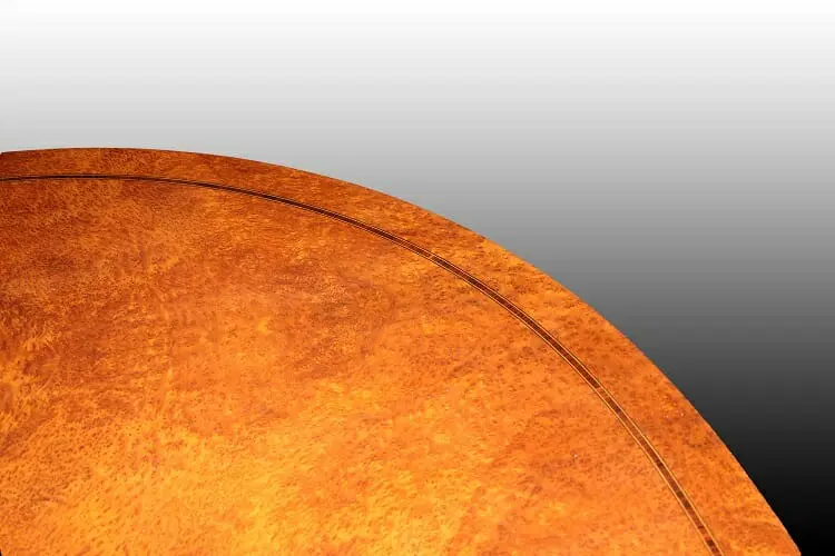 Tavolo francese di metà 1800 Luigi XVI in radica di maples - immagine 2