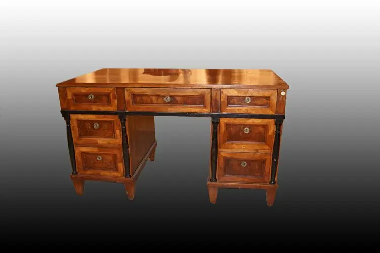 Scrivania italiana di inizio 1800 stile Impero in legno di noce - immagine 3