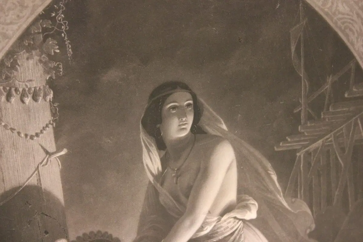 Stampa francese della seconda metà del 1800 Raffigurante Atala di Chateaubriand - immagine 4