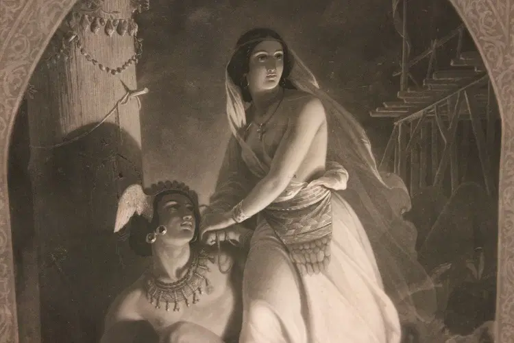 Stampa francese della seconda metà del 1800 Raffigurante Atala di Chateaubriand - immagine 5