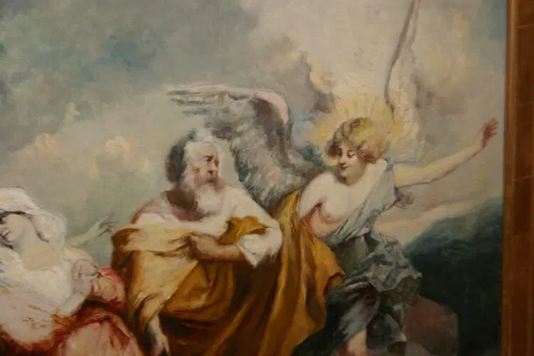 Stupendo olio su tela “L’entrata della Vergine Maria E San Giuseppe a Betlemme” F. Maury (1861-1933) - immagine 4