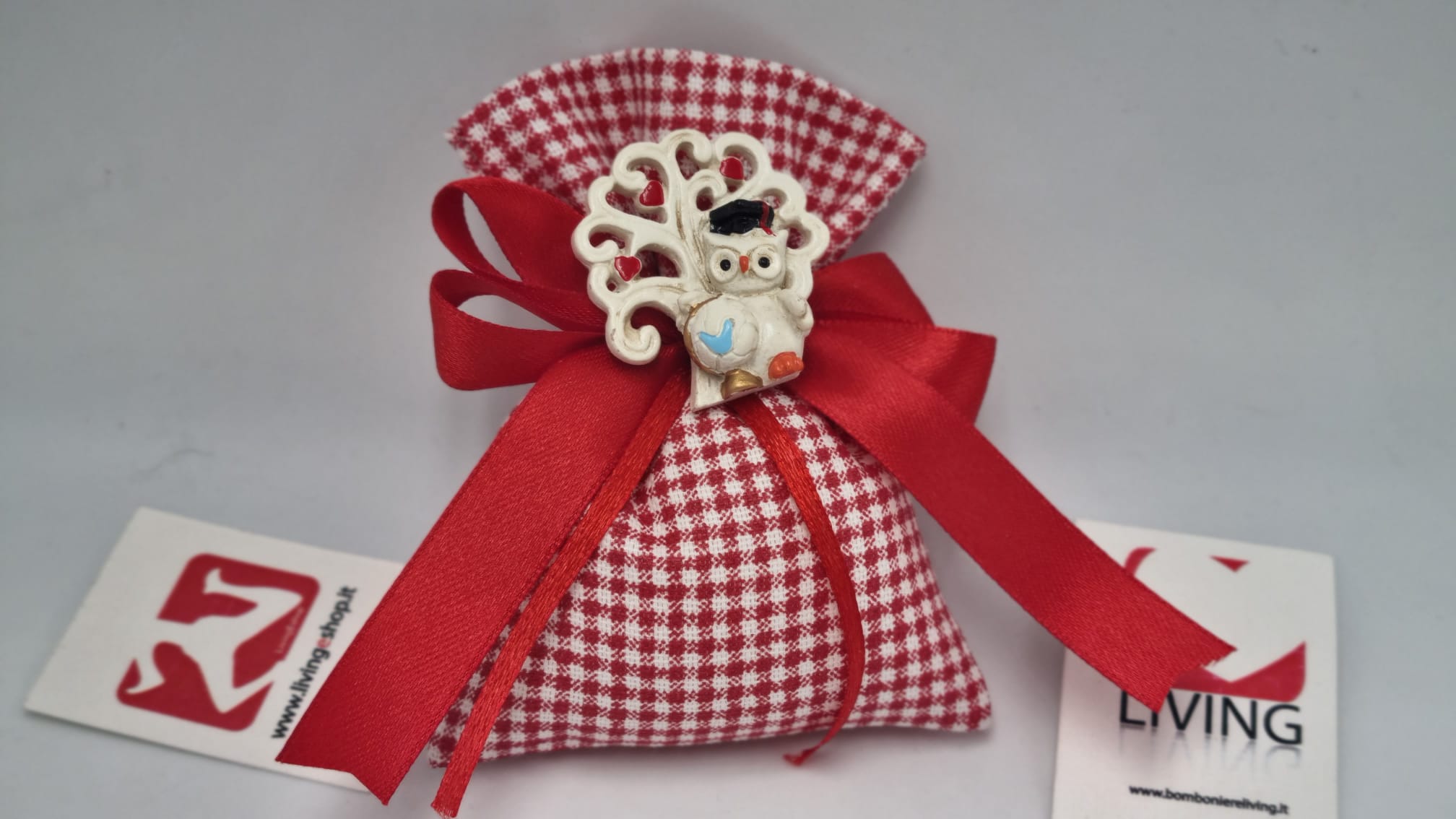 Bomboniera laurea albero con gufo a magnete - immagine 4