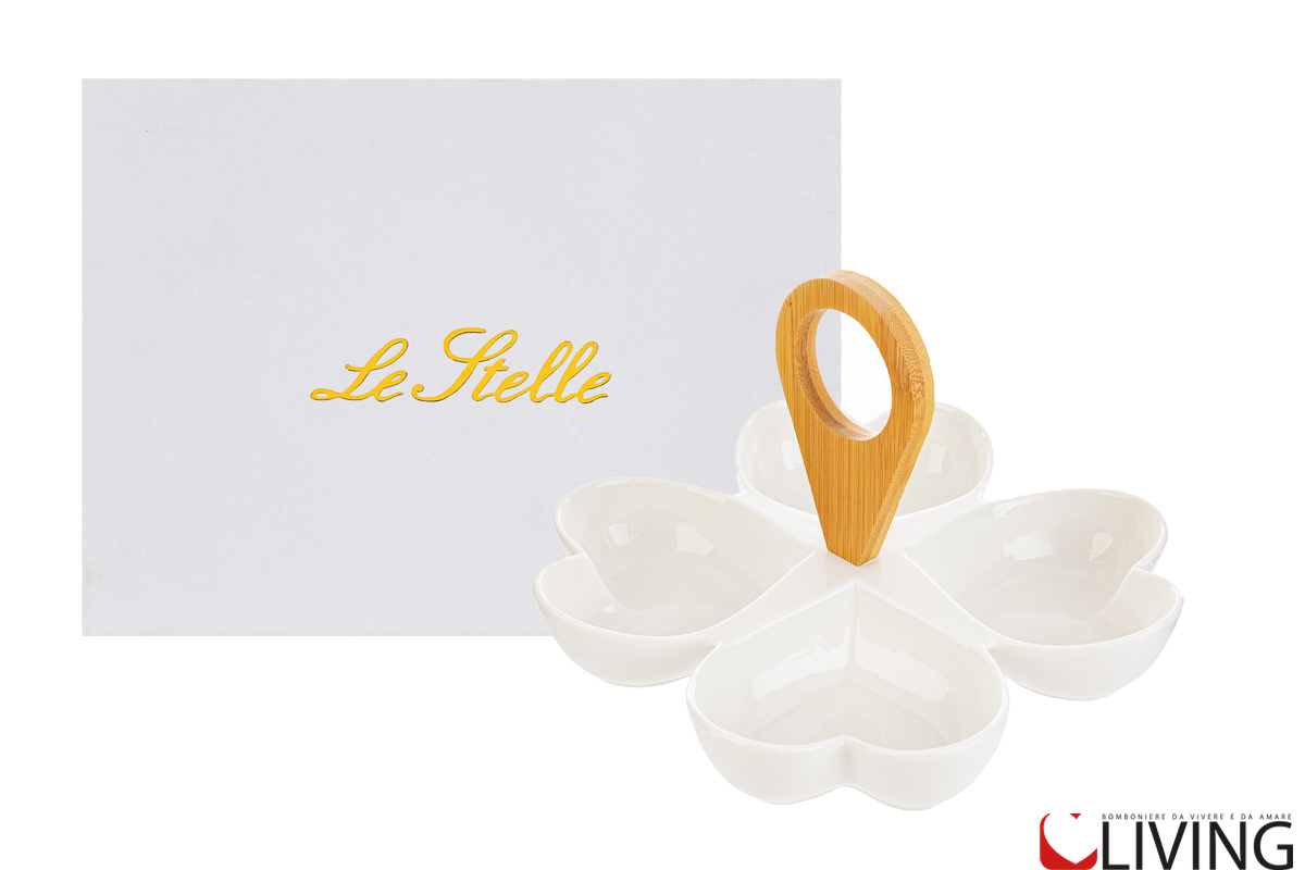 Bomboniera antipastiera cuori porcellana