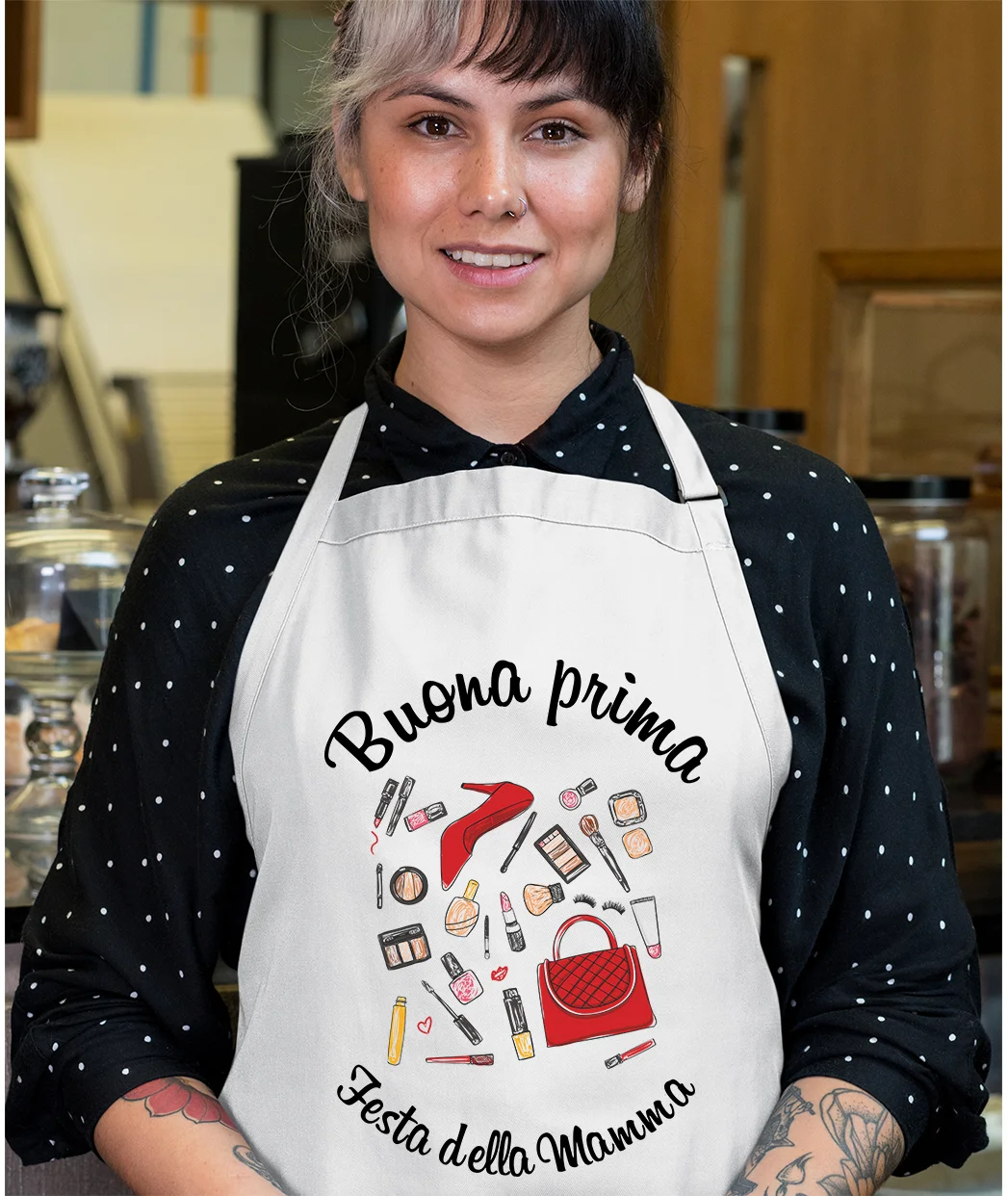Grembiule da cucina Mamma Regalo Buona Prima Festa della Mamma Idea Regalo taglia Unica - immagine 2