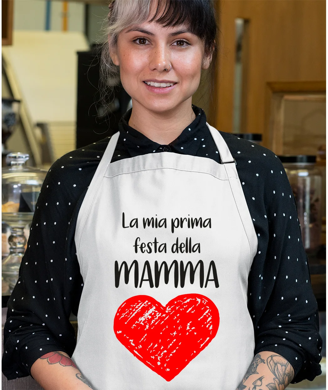 Grembiule da cucina Mamma La Mia Prima Festa della Mamma Idea Regalo taglia Unica - immagine 2