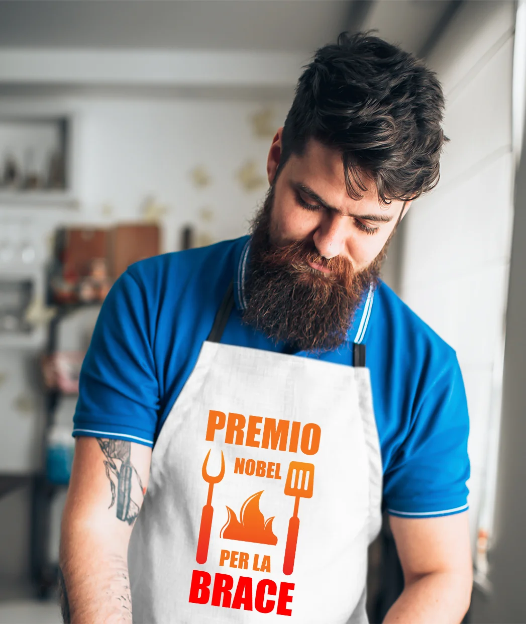 Grembiule da cucina divertenti Nobel per la brace Idea Regalo BBQ Barbecue Serial Griller Birra Chef Cuoco - immagine 3