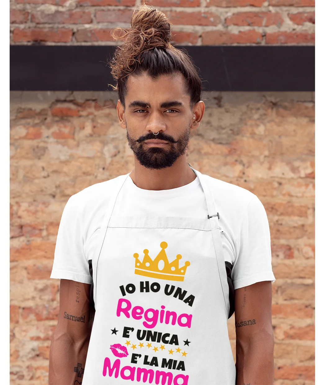 Grembiule da cucina Mamma Io ho una regina, è unica, è la mia mamma Idea Regalo taglia Unica - immagine 4