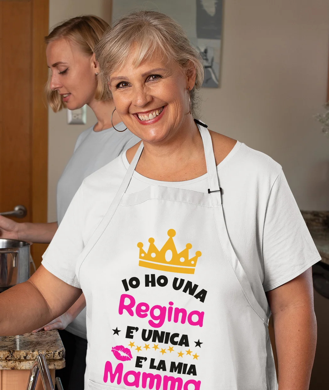 Grembiule da cucina Mamma Io ho una regina, è unica, è la mia mamma Idea Regalo taglia Unica - immagine 5