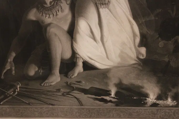 Stampa francese della seconda metà del 1800 Raffigurante Atala di Chateaubriand - immagine 8