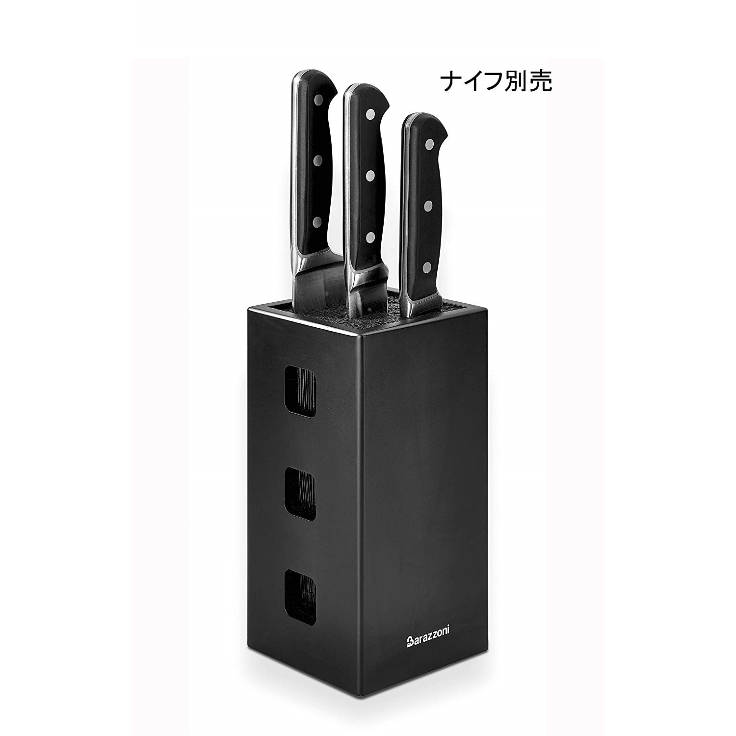 Barazzoni ceppo vuoto porta coltelli 11,4 x 11,6 x 24,2 Nero - immagine 2