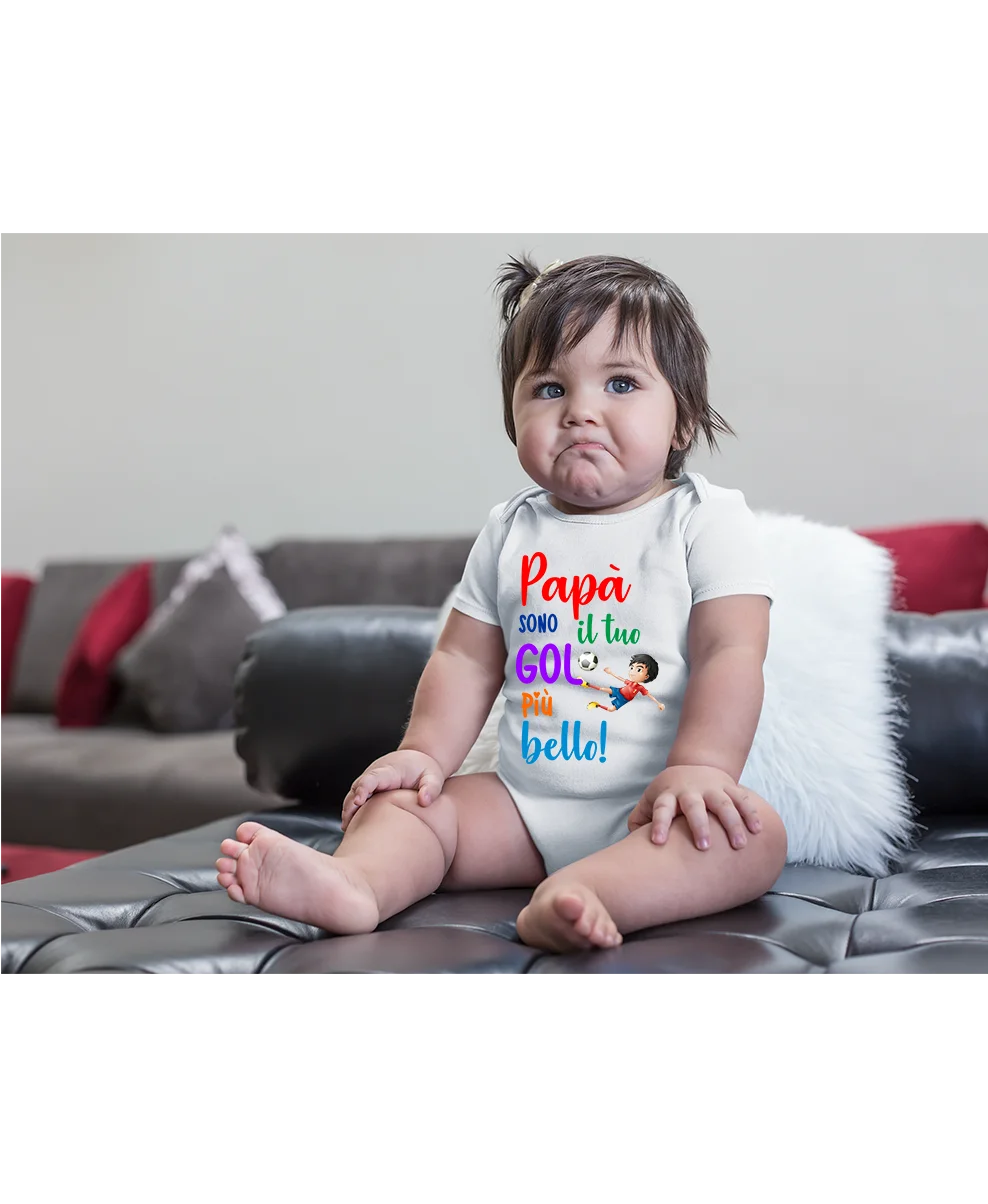 Body Papà Neonato Papà Sono il tuo gol più bello Regalo Papà Festa del papà - immagine 4