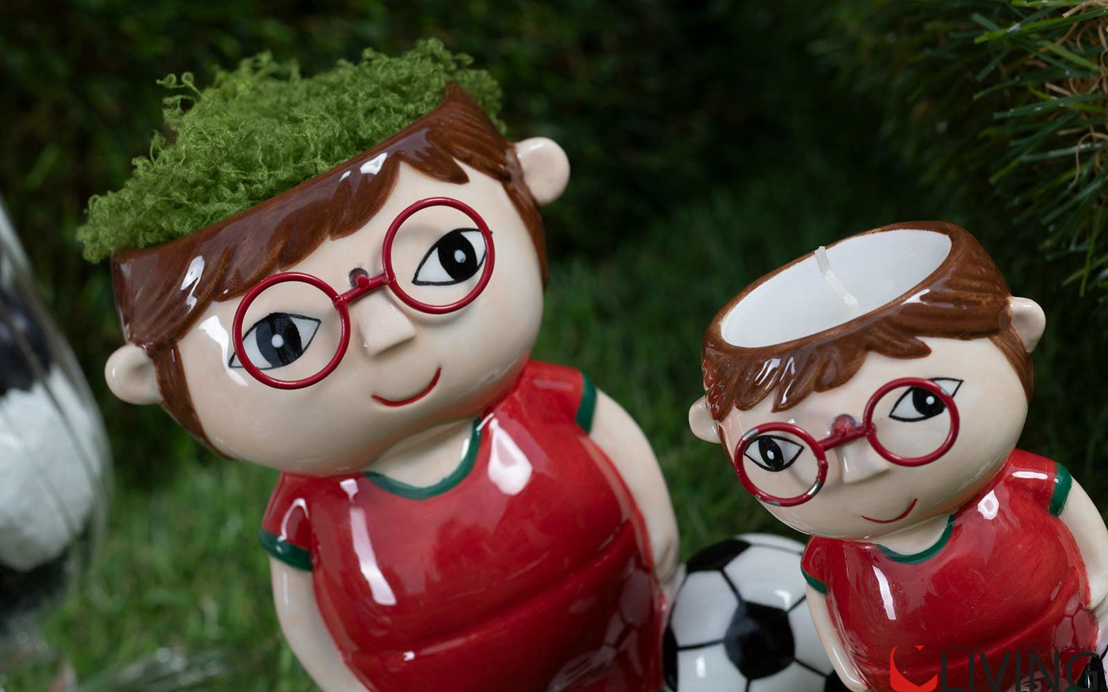 Bomboniera cachepot porcellana calciatore - immagine 2