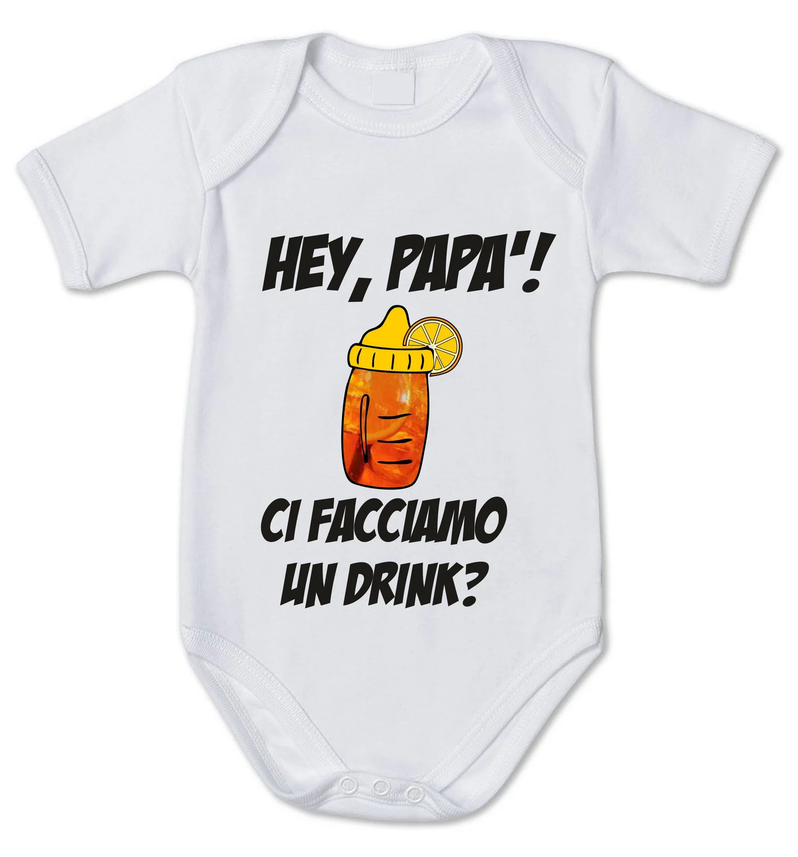 Body neonato divertente Hey, Papà! Ci facciamo un drink? – Idea regalo festa del papà