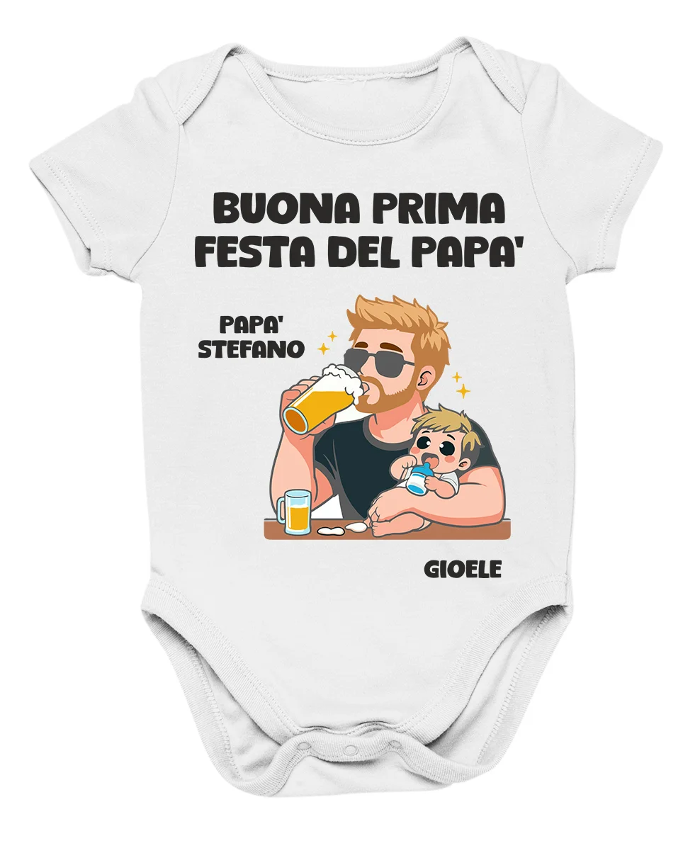 Body Papà Neonato PERSONALIZZABILE CON NOME Buona Prima Festa del Papà Capelli Biondi divertente idea regalo Festa del Papà Regalo Dalla S alla XL