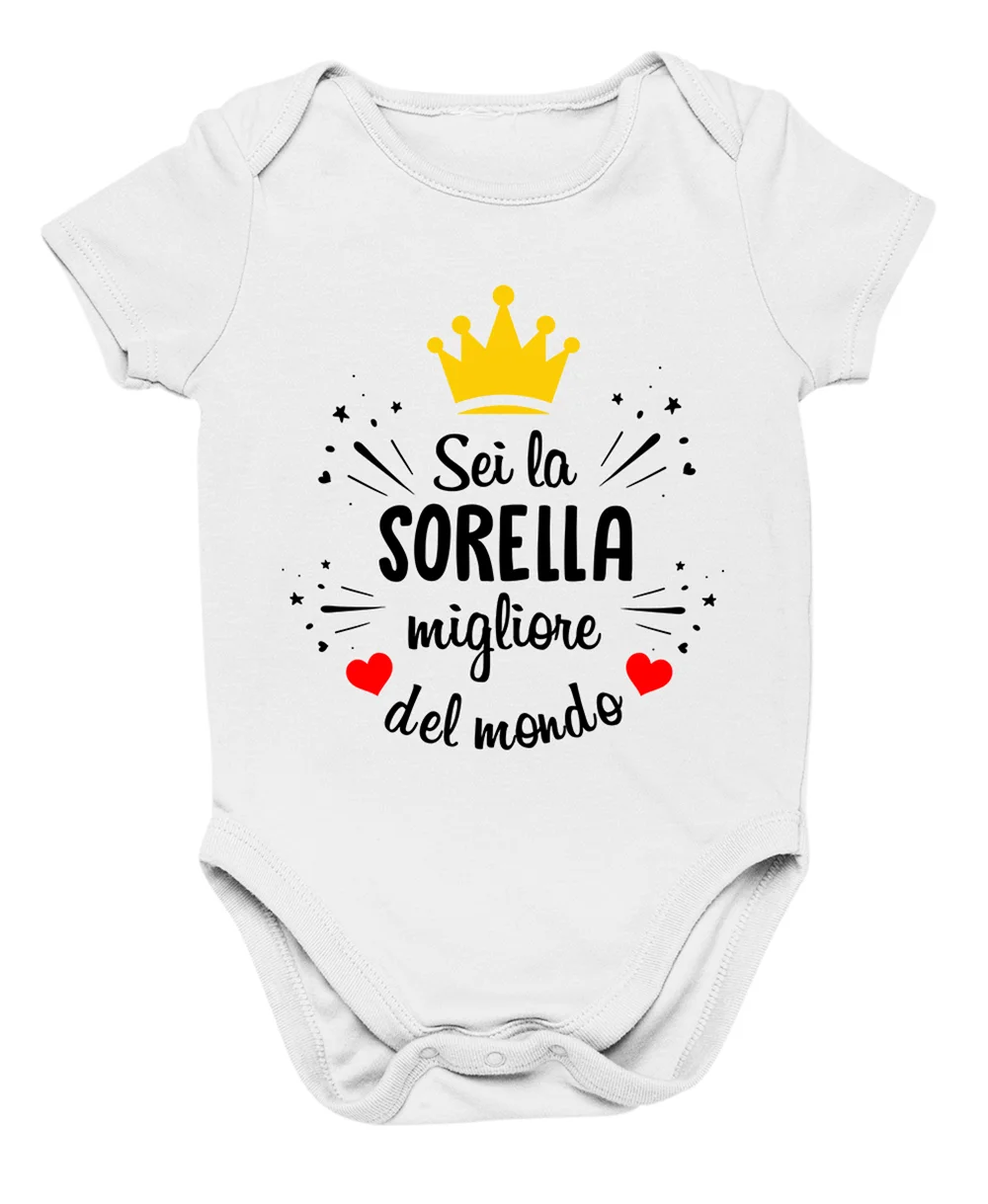 Body da neonato Sei la sorella migliore del mondo – body simpatico e divertente – idea regalo