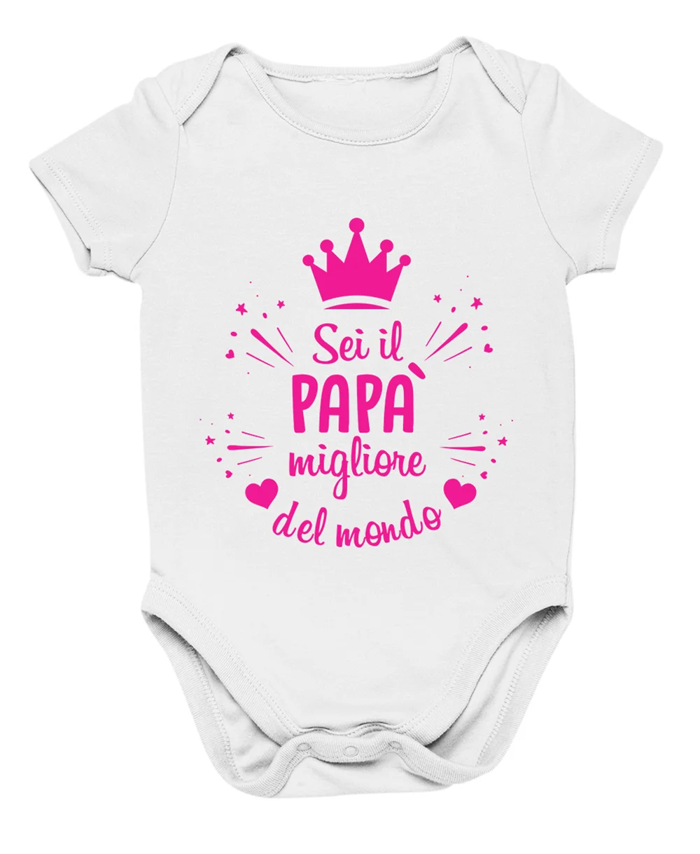 Body da neonato Femminuccia Sei il papà migliore del mondo – body simpatico e divertente – idea regalo