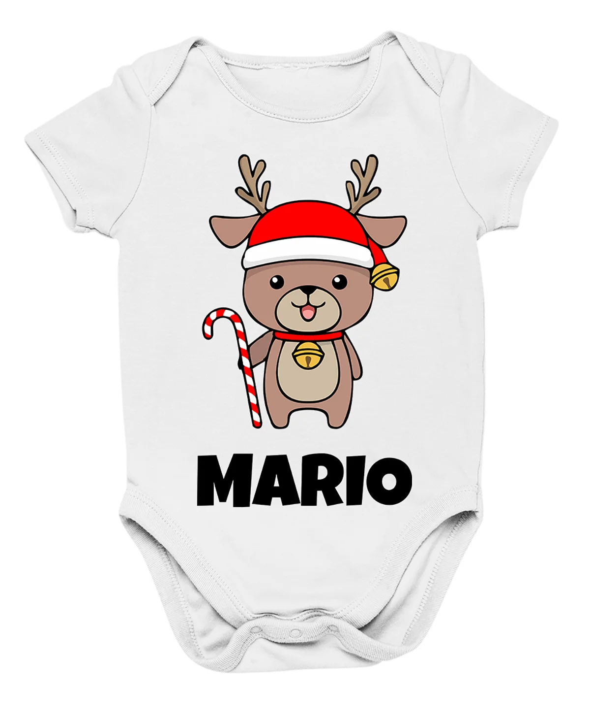 Body Neonato Natale PERSONALIZZABILE con nome renna di natale