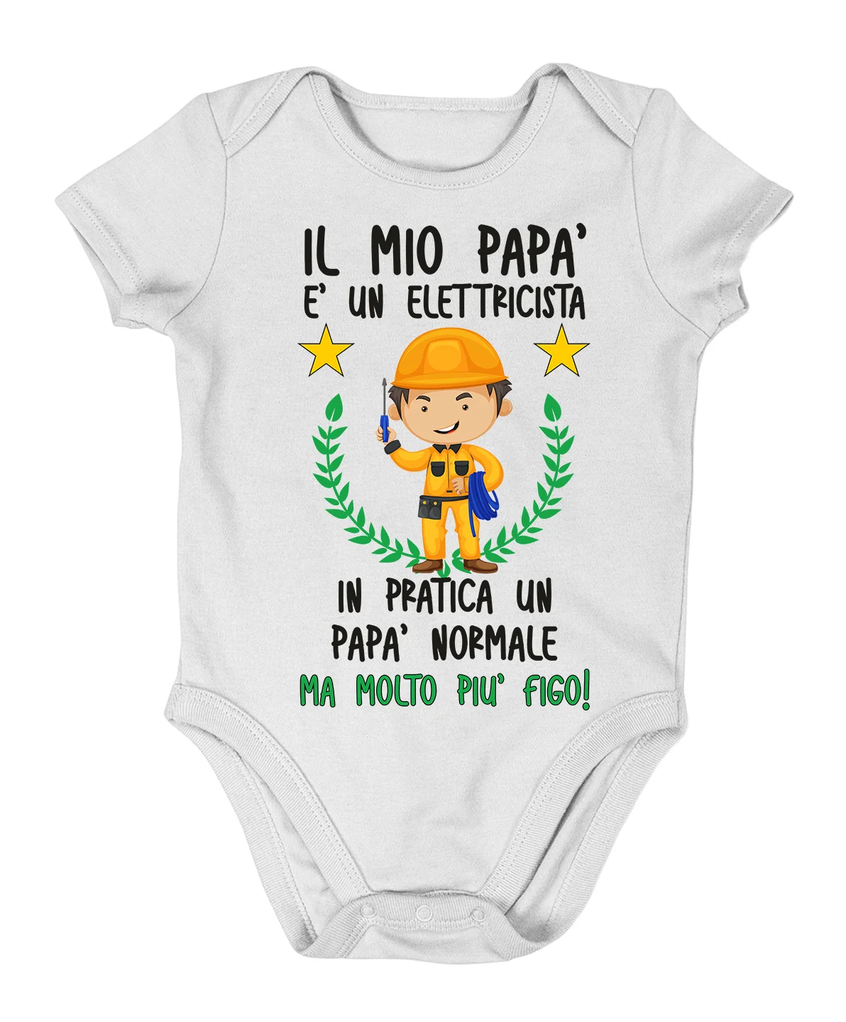 Body neonato PERSONALIZZABILE Elettricista Papà Nonno Zio Padrino body neonato divertenti