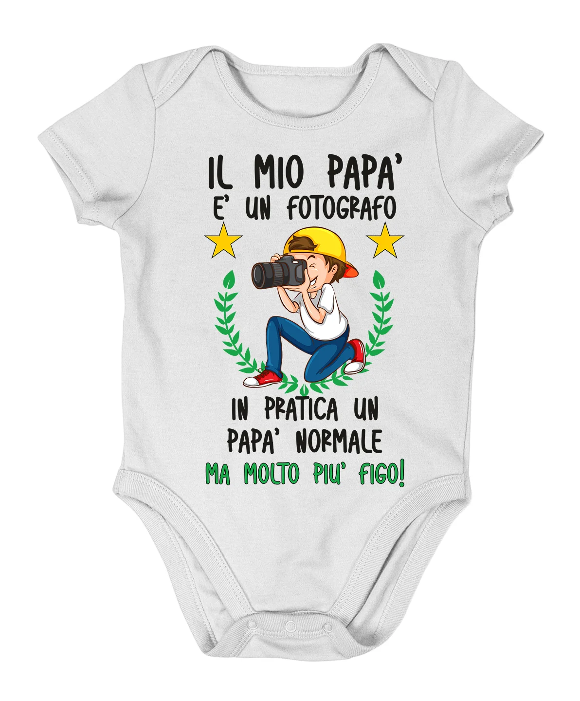 Body neonato PERSONALIZZABILE Fotografo Papà Nonno Zio Padrino body neonato divertenti