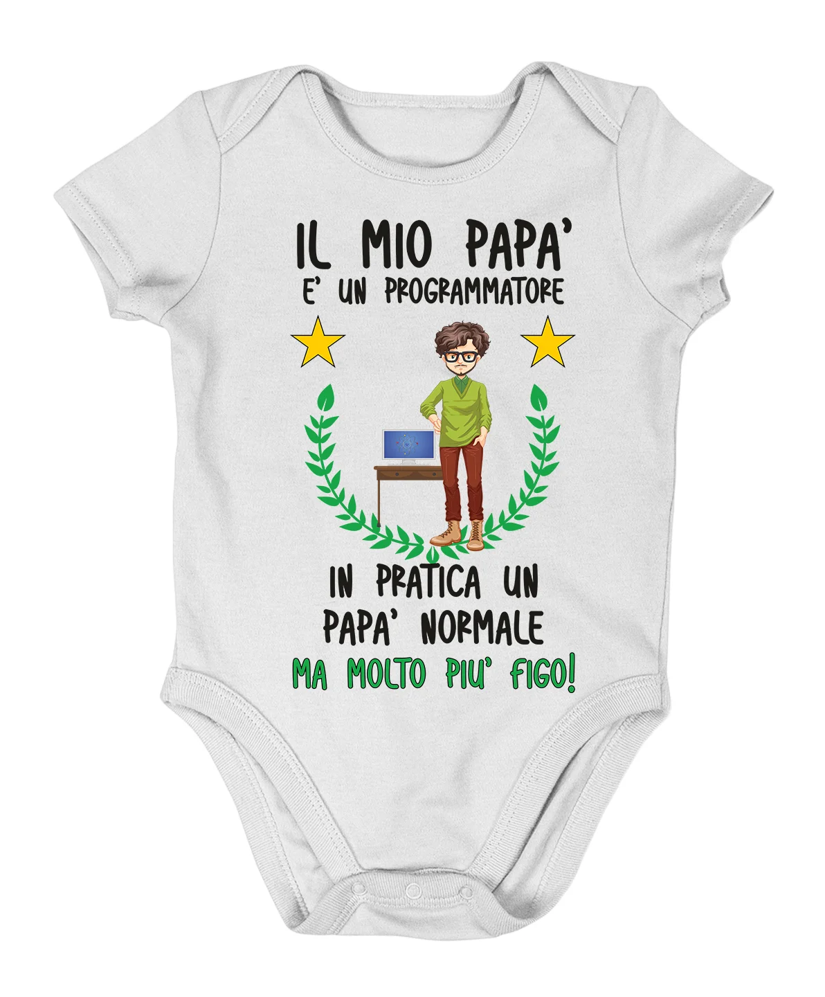 Body neonato PERSONALIZZABILE Programmatore Papà Nonno Zio Padrino body neonato divertenti