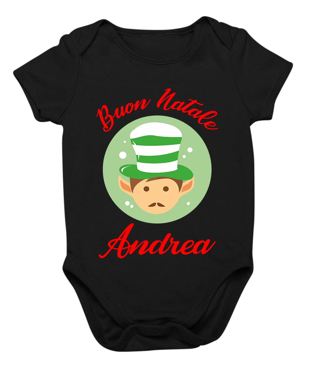 Body da neonato Natale PERSONALIZZA CON NOME Buon Natale – santa claus – elfo natalizio