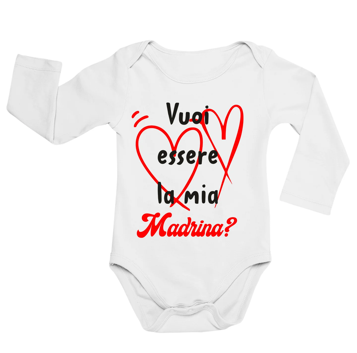 Body neonato manica lunga madrina Vuoi essere la mia madrina? – body madrina – idea regalo