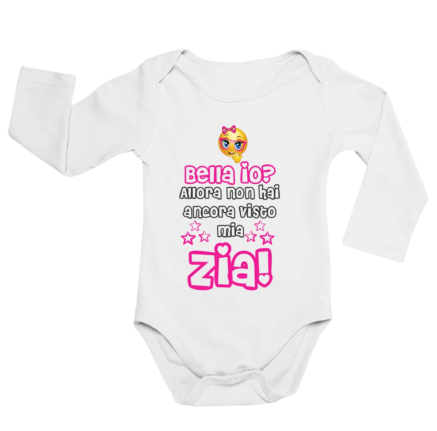 Body neonato manica lunga Zia femminuccia Bello io? Allora non hai ancora visto mia zia – body zia – idea regalo