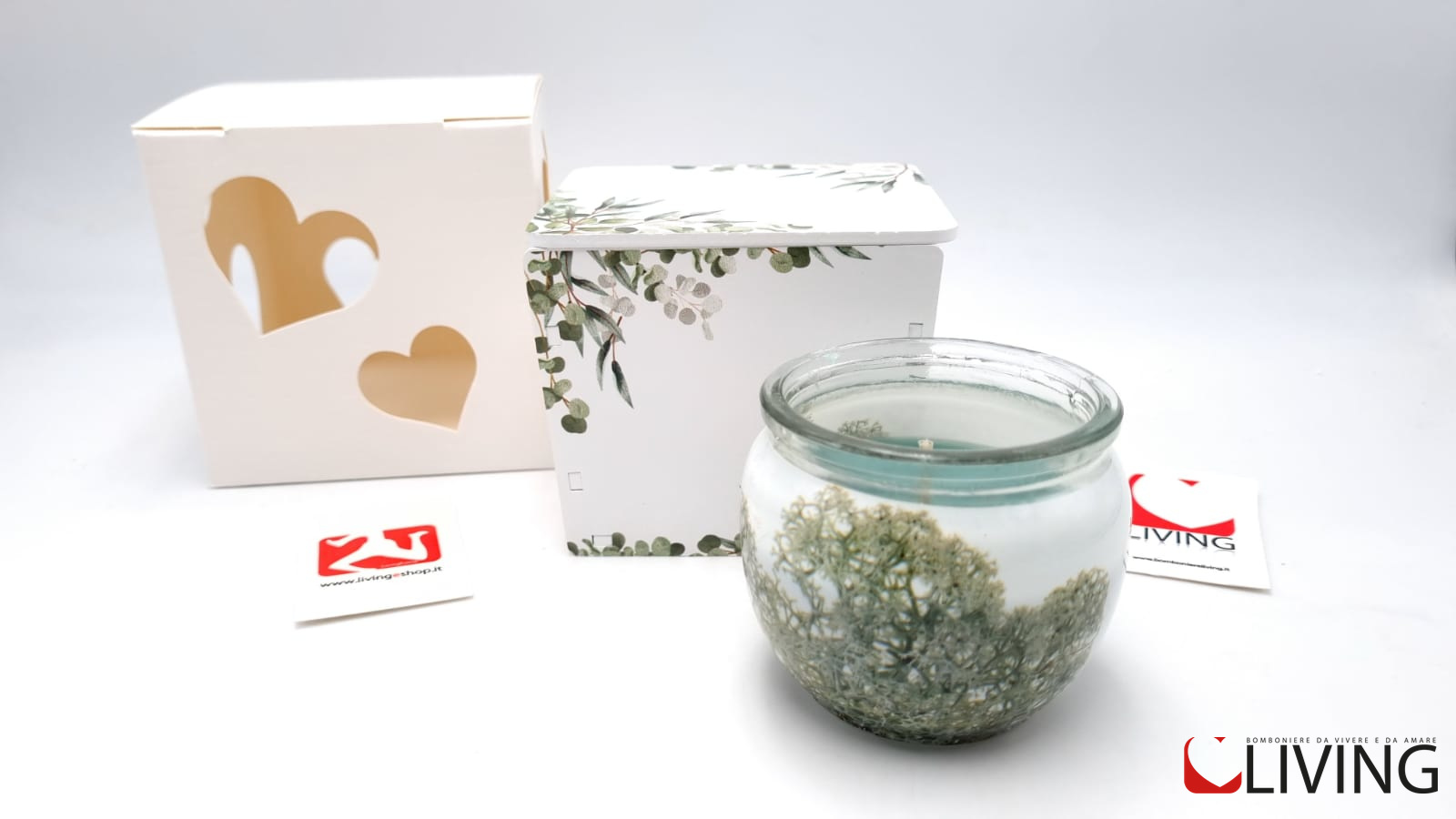 Bomboniera candela profumata stampa alberi