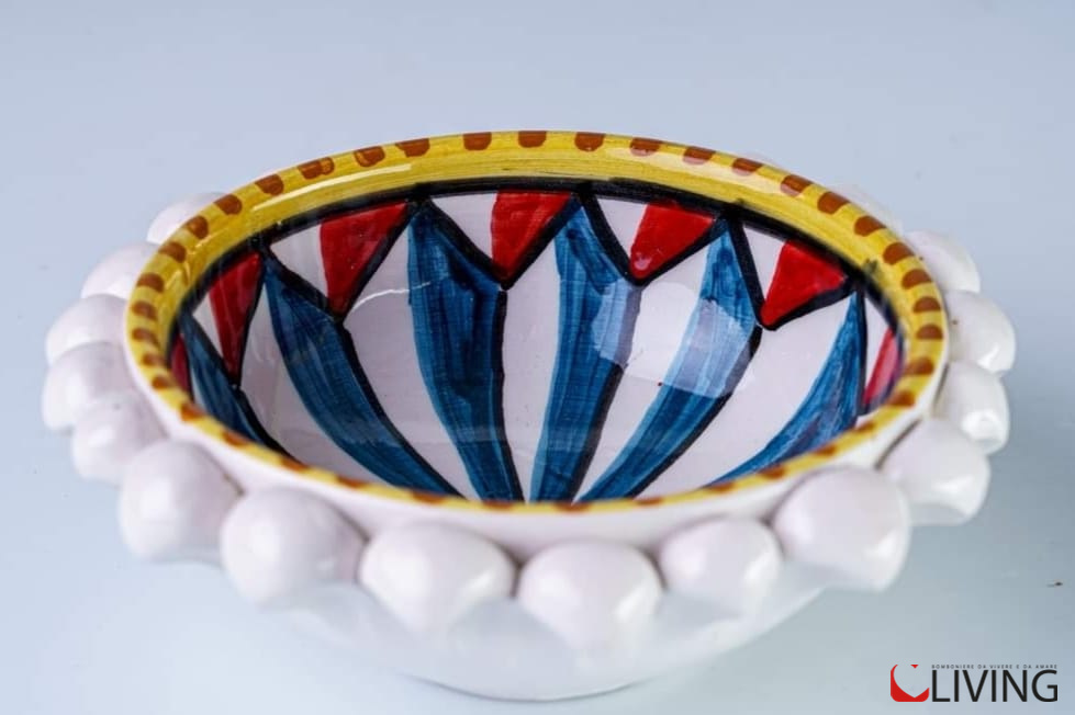Bomboniera ciotola in ceramica di Caltagirone linea Zaffiro