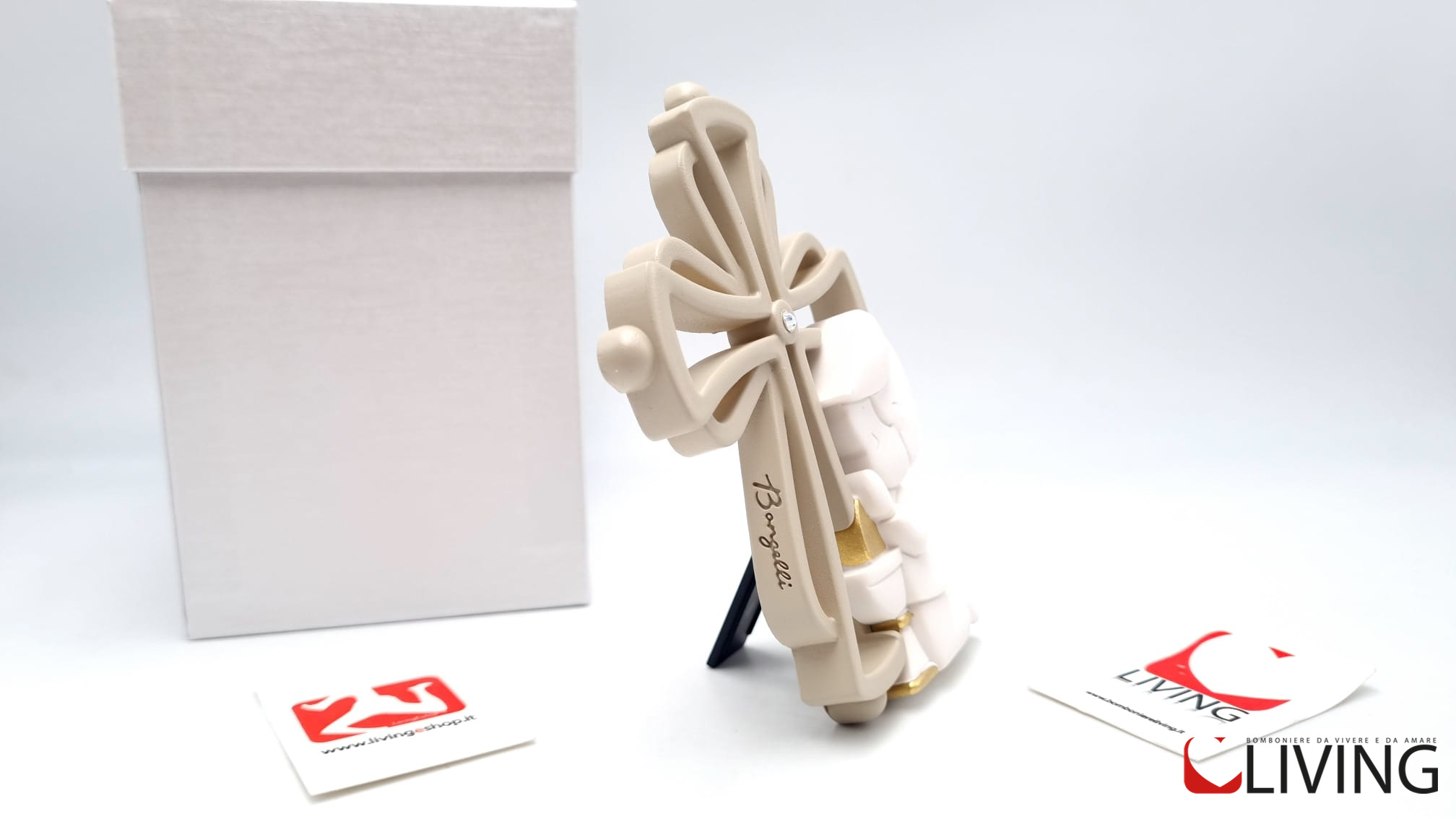 Bomboniera croce nocciola bimbo comunione - immagine 3