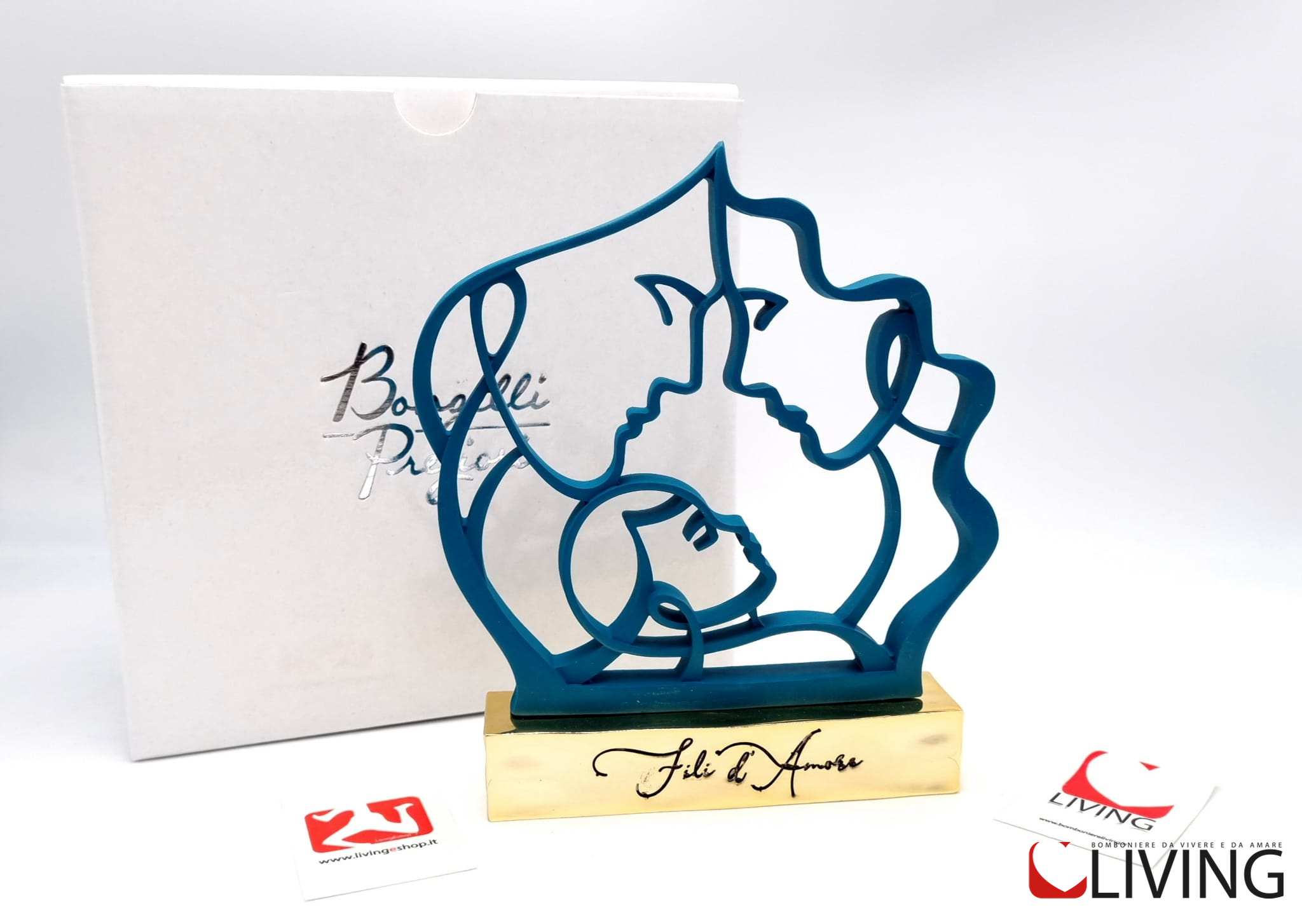 Bomboniera famiglia fili d’amore ottanio