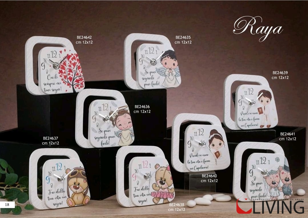 Bomboniera orologio leoncino aviatore linea Raya - immagine 2