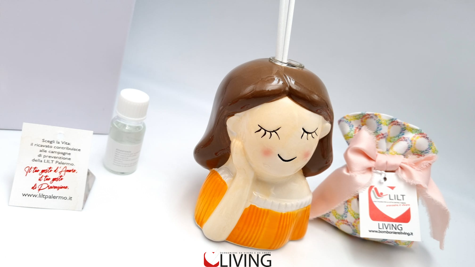 Bomboniera profumatore bimba linea solidale LILT-LIVING - immagine 3