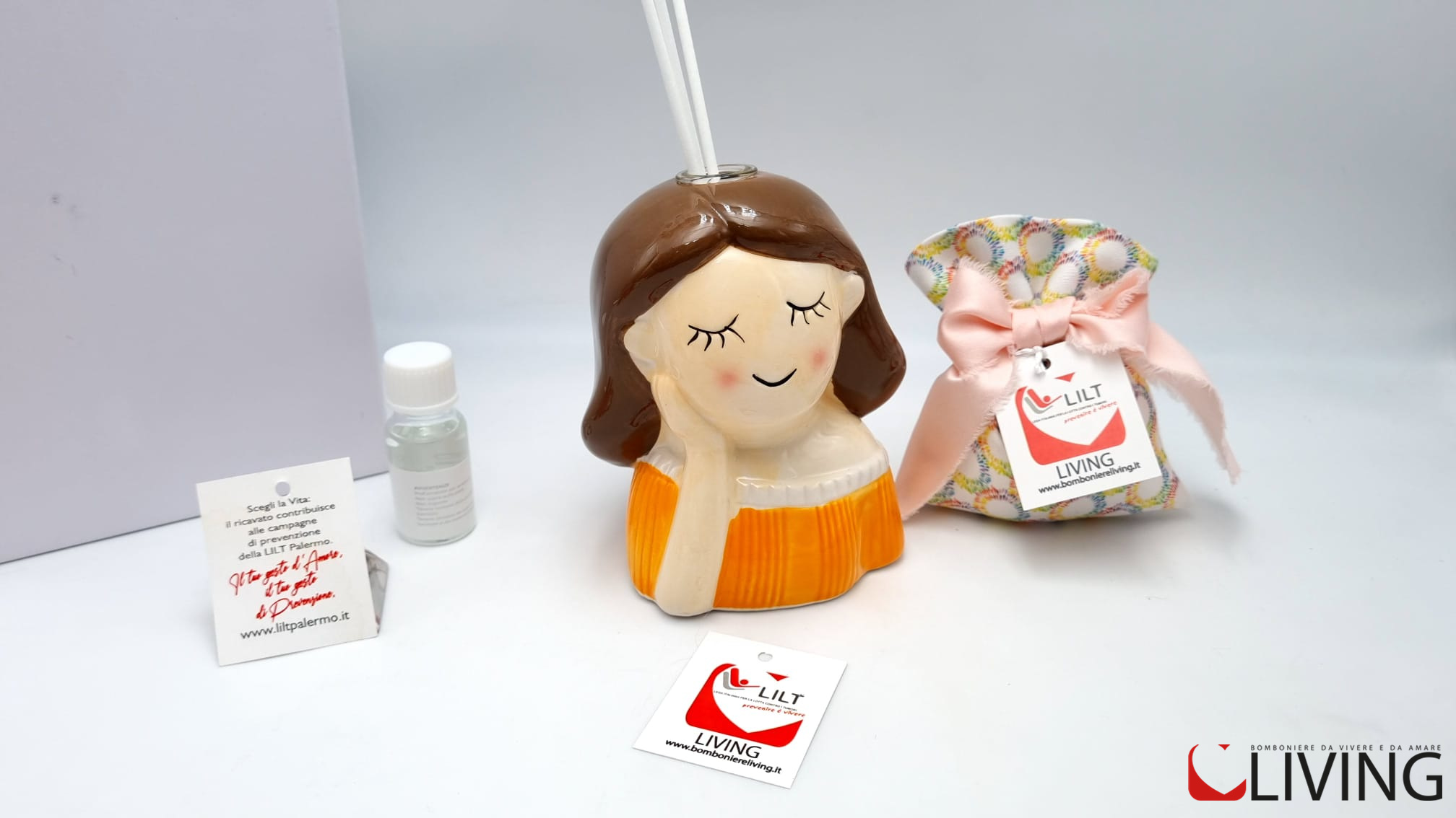 Bomboniera profumatore bimba linea solidale LILT-LIVING - immagine 4