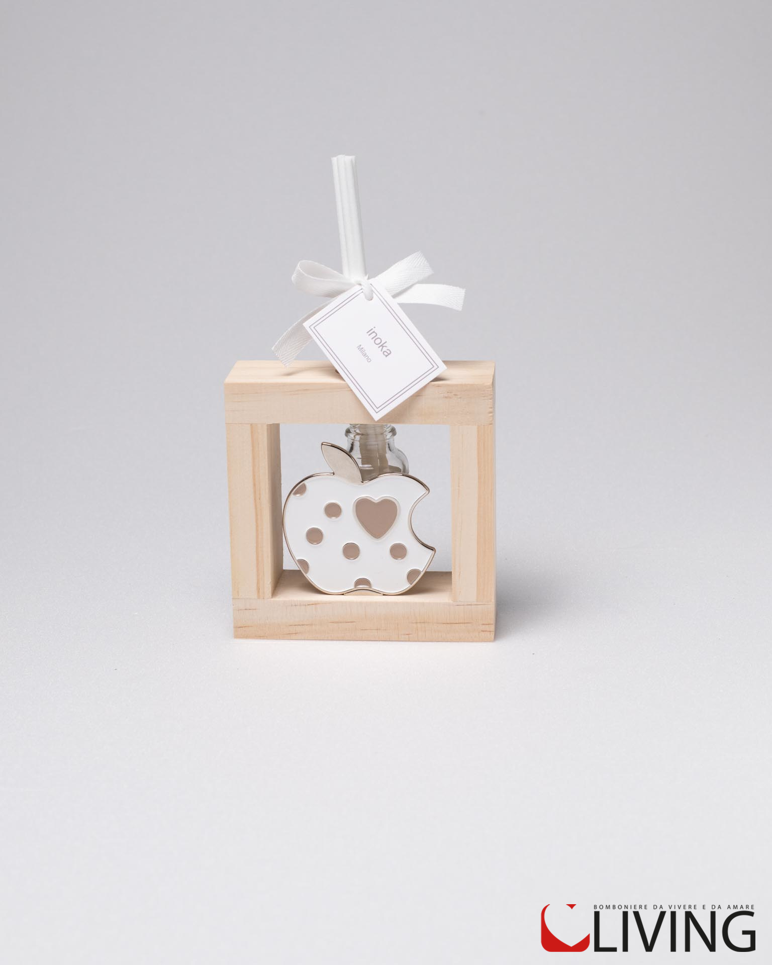 Bomboniera profumatore con cornice mela bianca