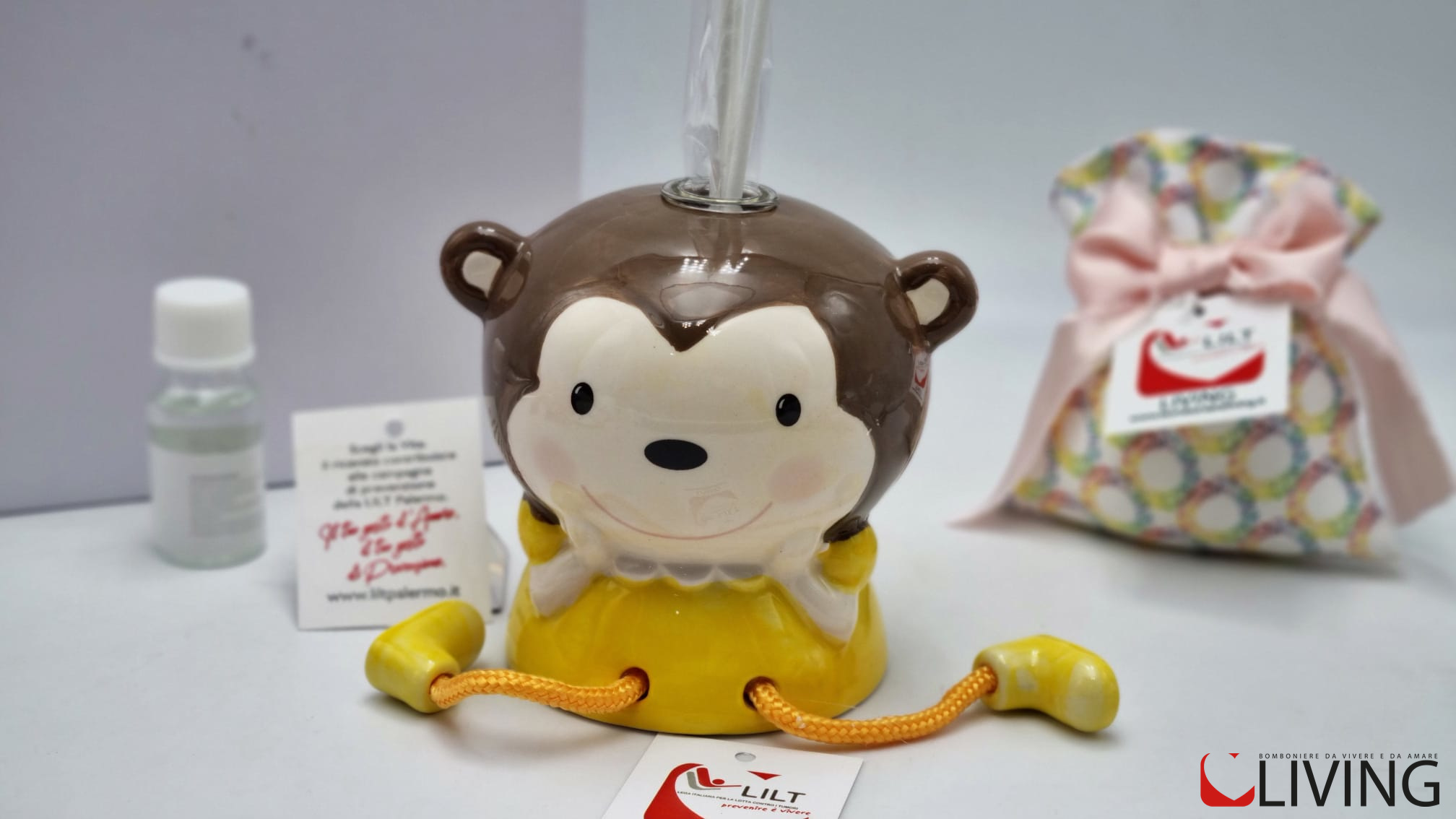 Bomboniera profumatore scimmietta linea solidale LILT-LIVING - immagine 2