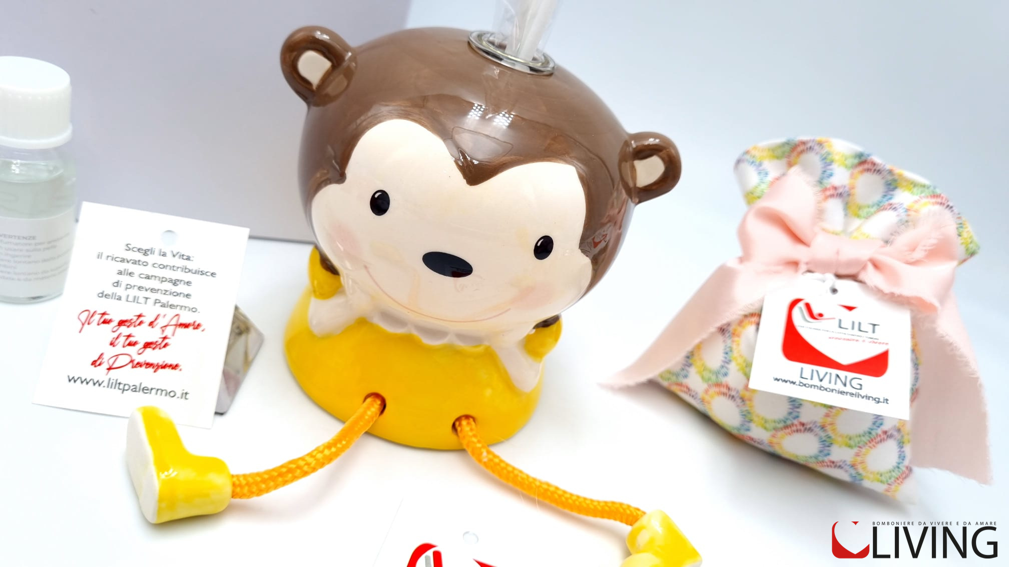 Bomboniera profumatore scimmietta linea solidale LILT-LIVING - immagine 3