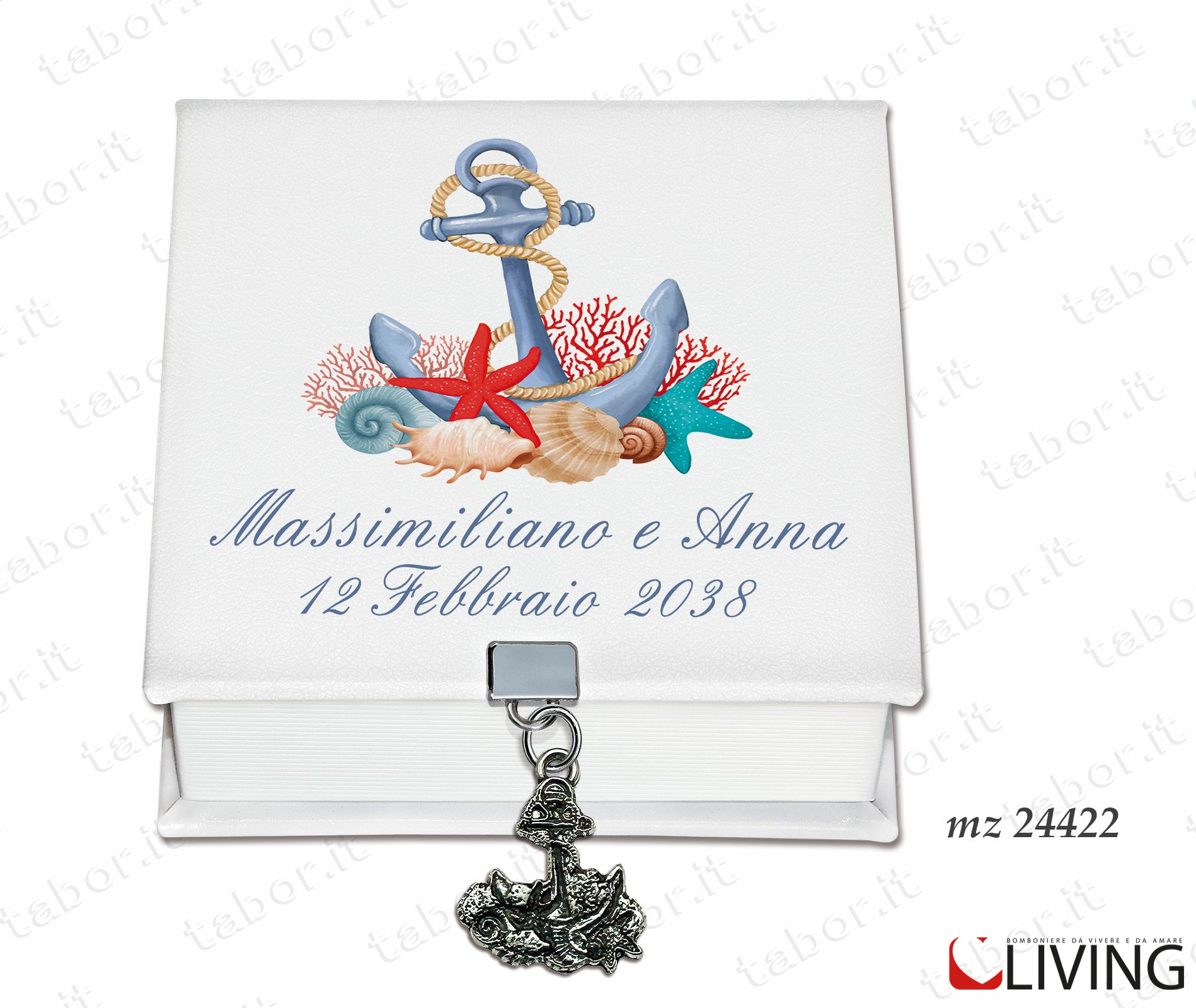 Bomboniera scatola degustazione personalizzabile portagioie tema mare