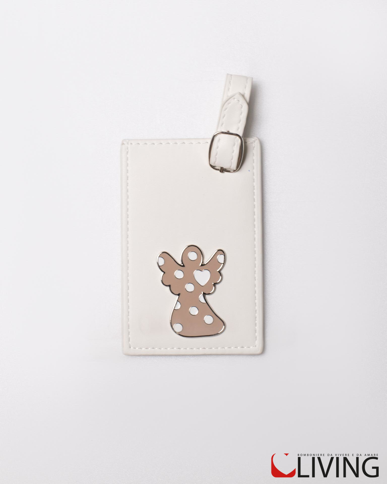 Bomboniera tag valigia angelo beige