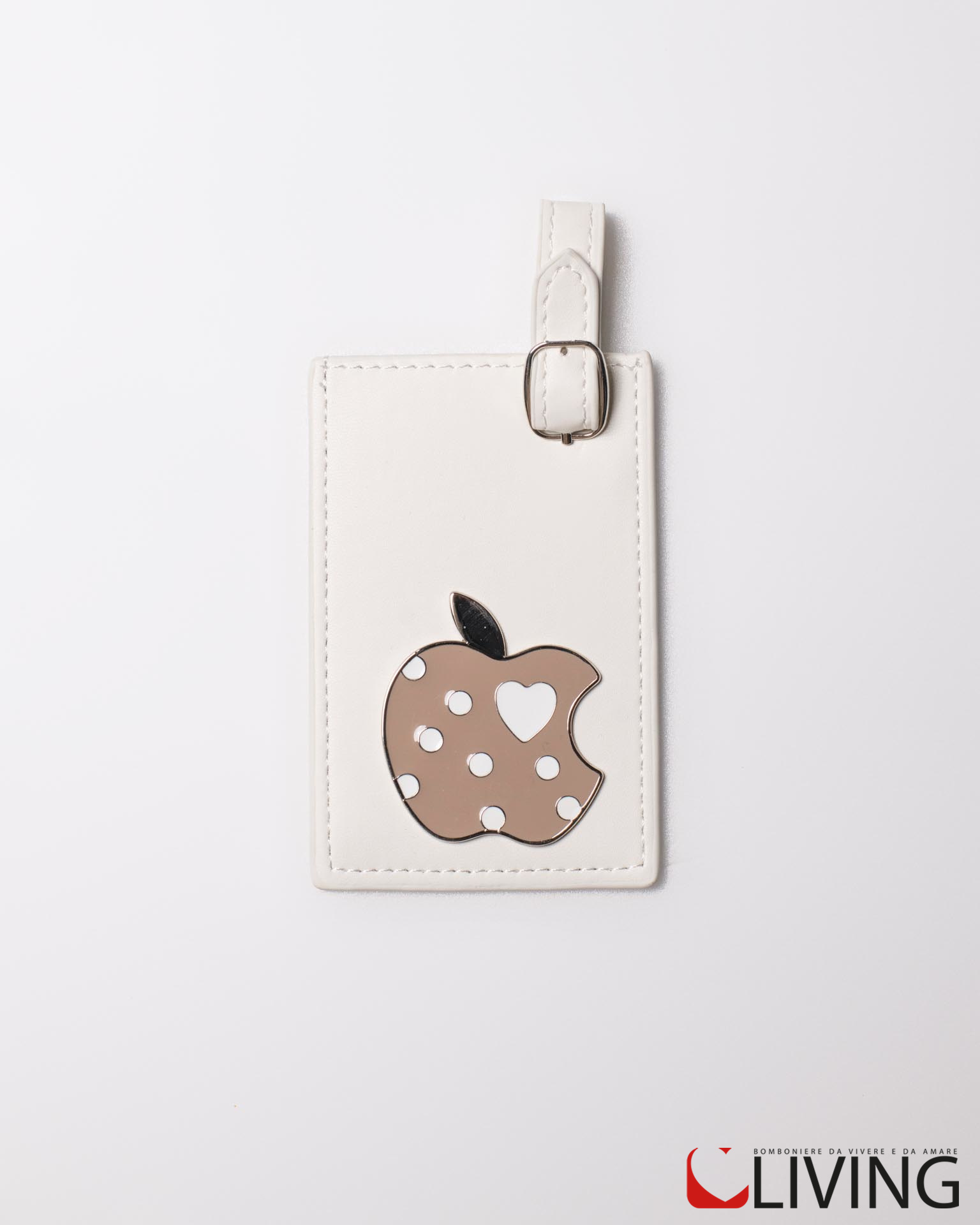 Bomboniera tag valigia mela beige